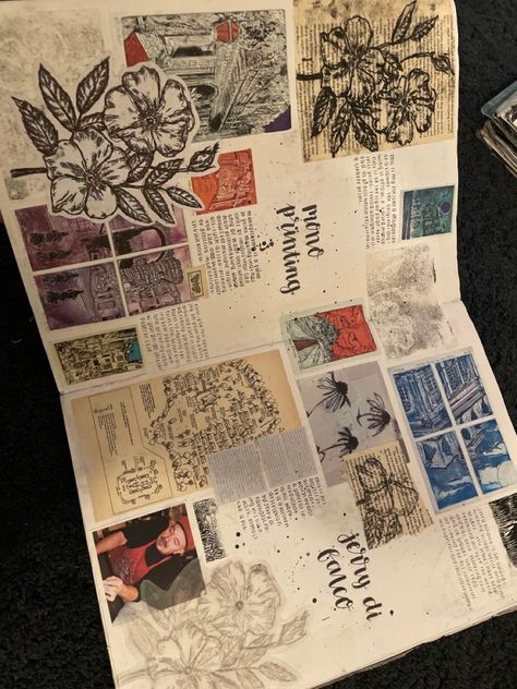 Gcse Artist Page Ideas, Horror Sketchbook Ideas, Sketchbook Page Fillers, Gcse Art Experimentation Page, Alevel Art Sketchbook Inspiration, A Level Art Sketchbook Layout, Visual Art Diary, Layers Art, Artist Research Page