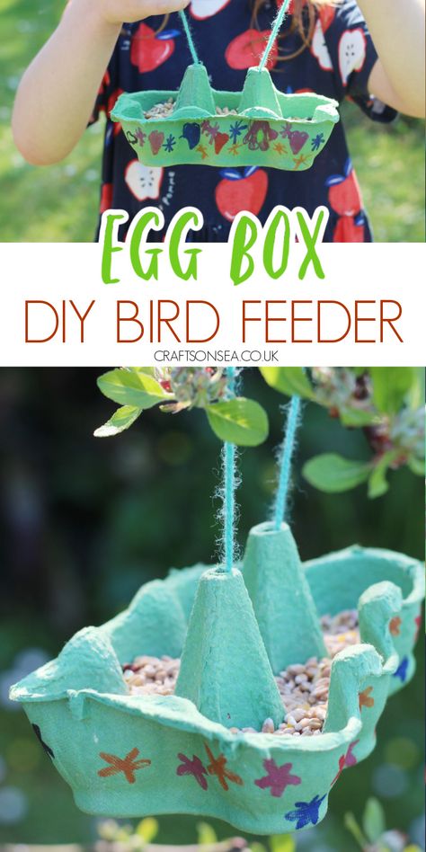 Bird Feeder Diy, Diy Bird Feeder, Egg Box, Daycare Activities, Daycare Crafts, Spring Activities, Toddler Learning Activities, Toddler Fun, Egg Carton