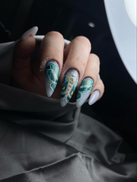 Lunar Moth Nail Art, Luna Moth Nail Art, Moth Nail Design, Moth Man Nails, Lunar Moth Nails, Luna Moth Nails, Moth Nail Art, Moth Nails, Character Nails