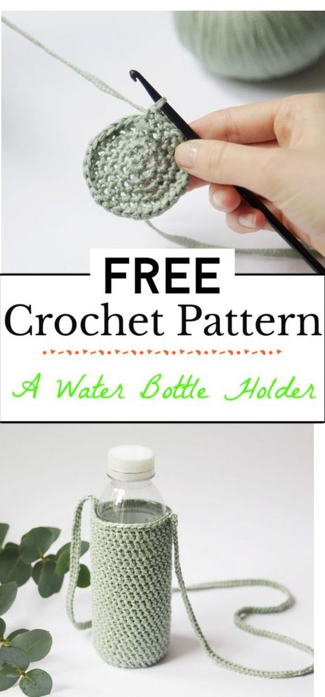 4. How To Crochet A Water Bottle Holder Water Bottle Crochet, Crochet Water Bottle Holder Pattern, Water Bottle Holder Pattern, Bottle Crochet, Crochet Bottle Holder, Crochet Zig Zag, Crochet Quotes, Crochet Water Bottle, Crochet Water Bottle Holder