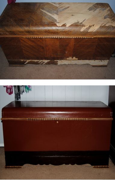 1934 Lane Hope Chest Before and After Lane Hope Chest, Cedar Chest Redo, Trunk Makeover, Chest Makeover, Chest Ideas, Diy Furniture Redo, Waterfall Art, Cedar Chest, Furniture Repair