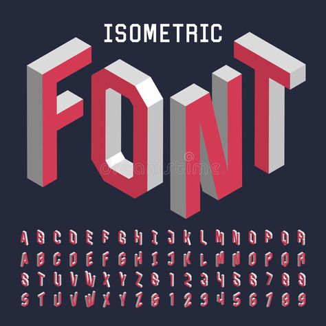 Isometric Alphabet, 3d Isometric, Font Letters, Vector Typography, Alphabet Font, Alfabet Letters, Typography Alphabet, Isometric Art, Typeface Font