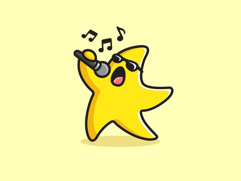 Singing Star by Alfrey Davilla | vaneltia Sing Cartoon, Sing Animation, Singing Drawing, Clever Logo Design, Fathers Day Coloring Page, Spiderman Coloring, Star Illustration, Hello Kitty Coloring, Dinosaur Coloring Pages