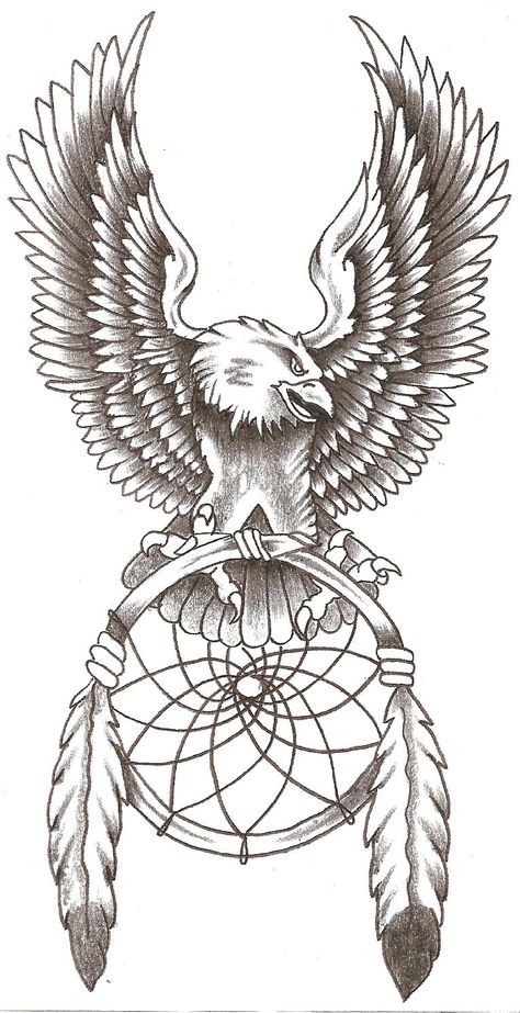 Atrapasueños Tattoo, Dream Catcher Drawing, Native American Eagle, Native American Drawing, Vogel Tattoo, Dream Catcher Tattoo Design, Native American Tattoo, Native American Tattoos, Eagle Drawing