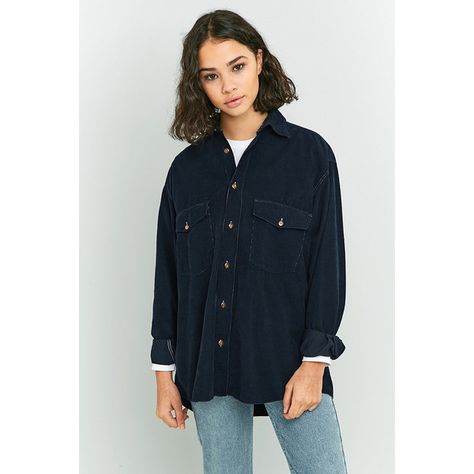 Navy Button Up, Oversized Blue Button-up Denim Jacket, Oversized Dark Wash Button-up Denim Top, Oversized Blue Button-up Blouse, Indigo Button-up Cotton Shirt, Shirts Oversized, Blue Button Up Shirt, Oversized Button Down Shirt, Corduroy Shirt