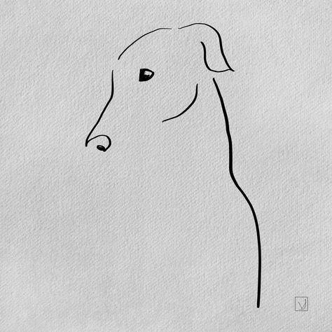 Greyhound Tattoo, Face Outline, Dog Line Art, Greyhound Art, Small Tattoos Simple, Dog Line, Dog Information, Girl Tattoo, Line Drawings