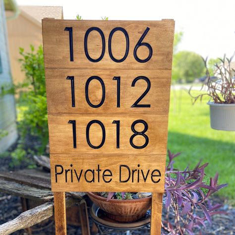 Excited to share this item from my #etsy shop: Address Stake Engraved Multiple | Personalized Sign | Farmhouse Custom Yard Sign | Wood House Sign | Landscape Sign Address Signs For Yard Driveways, Shared Driveway, Diy Address Sign, Wood Address Sign, Lawn Address Sign, Address Signs For Yard, Driveway Sign, Driveway Markers, Address Marker