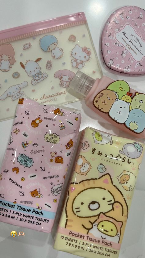 Tissue Pack, Stationary School, Cute Stationary, Hello Kitty Items, Birthday Wishlist, Cute Stationery, Rilakkuma, Cute Icons, School Supplies