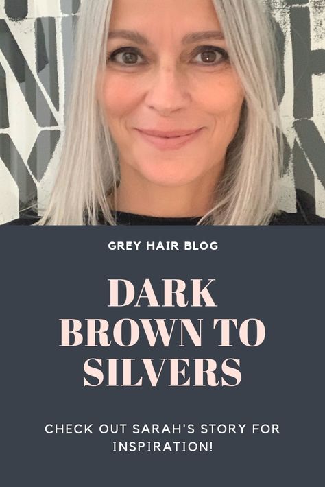 Going From Brown To Grey Hair, Highlights For Dark Brown Hair Going Grey, Dark Brown Hair Going Grey, How To Strip Hair Color, Stripping Hair Color To Go Gray, Dye Strip Technique For Gray Hair, Demi Color Over Gray, Grombre Transition, How To Go Gray After Coloring Hair