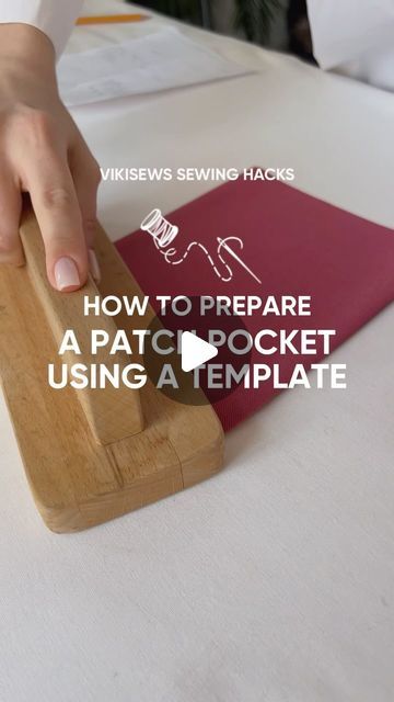 🧷 Trendy PDF sewing patterns on Instagram: "HOW TO PREPARE A PATCH POCKET USING A TEMPLATE   Trying to press the edges while folding them as you go? No success.  Take the patch pocket pattern and cut off the 1 centimeter seam allowances. Copy the piece onto thick paper if you prefer to keep the original pattern intact.  Next, machine-stitch along the curved area of the pocket, at 5 millimeters from the bottom edge. Use a 4 millimeter stitch length.  Pull on the lower thread to gather the curved corners.  Put the template inside the pocket and carefully press the seam allowances to the wrong side.  Voilà! The pocket looks nice and neat!" Pocket Pattern Template, Patch Pocket Pattern, Sewing Pockets, Basic Sewing, Pocket Pattern, Sewing Tips, Sew On Patches, Sewing Basics, May 27