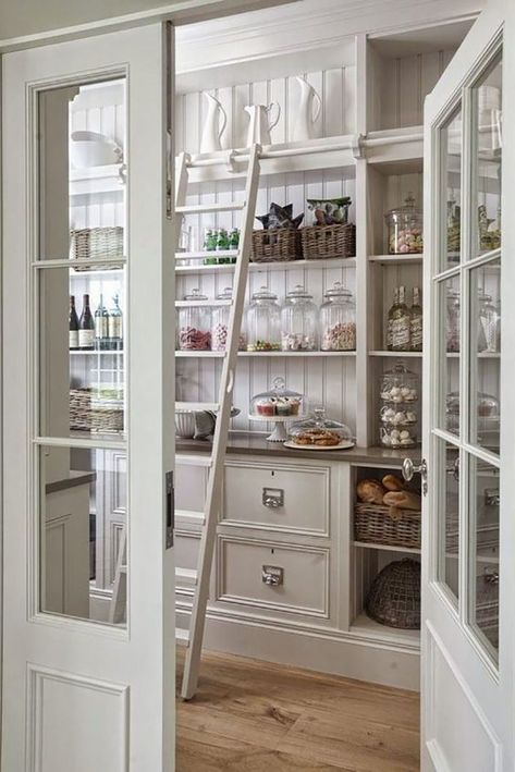 Pantry Inspiration, Dream Pantry, Farmhouse Pantry, Pantry Room, French Country Kitchens, Kitchen Pantry Design, Tiny Space, Butler's Pantry, Pantry Design