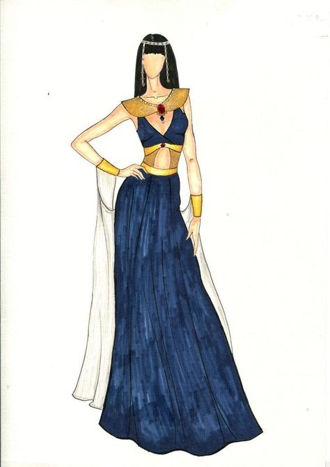 Ancient Egypt fashion Cleopatra Sketch, Egyptian Fashion Illustration, Egyptian Dress Ancient, Egyptian Dress Goddesses, Cleopatra Illustration, Halloween Costumes Pirate, Mummy Costumes, Egypt Clothes, Ancient Egyptian Dress