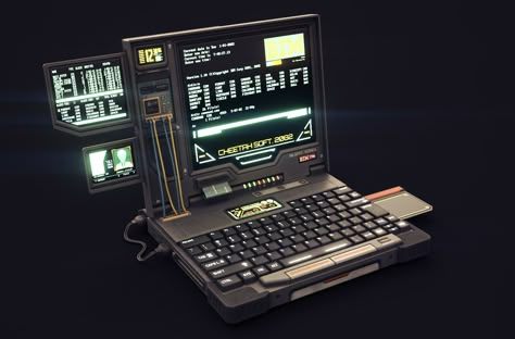 Cyberpunk Laptop, Cyberpunk Tech, Tech Aesthetic, Futuristic Armour, Retro Gadgets, New Technology Gadgets, Technology Art, Electronics Projects Diy, Control Panels