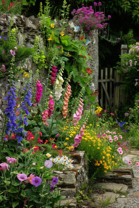 Cottage Garden Ideas, Garden Ideas Uk, Planting Schemes, Garden At Home, English Garden Design, Small Front Yard Landscaping, Cottage Aesthetic, Cottage Garden Design, English Cottage Garden