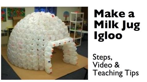 How to Build a Milk Jug Igloo--I SO need to collect jugs to do this for little boy's room!! Operation Arctic Vbs, Milk Jug Igloo, Milk Jug Crafts, Igloo Building, Christmas Parade Floats, Plastic Milk, Milk Jugs, Parade Float, Christmas Parade