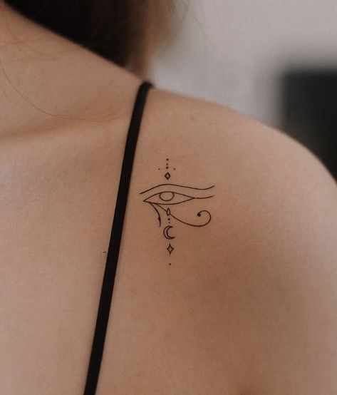 Egyptian tattoo Eye Of Horus Tattoo, Egyptian Eye Tattoos, Horus Tattoo, Small Pretty Tattoos, Petite Tattoos, Egyptian Tattoo, Small Hand Tattoos, Classy Tattoos, Discreet Tattoos