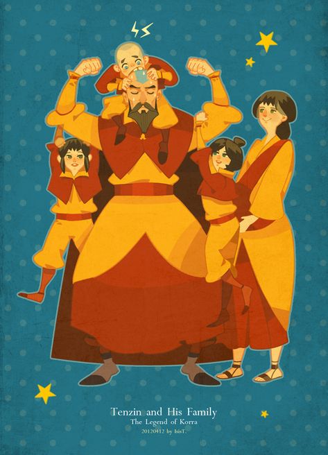 Aang Family, Tenzin And Pema, Atla Fanart Team Avatar, Kataang Family Fanart, Aang And Katara Family, Avatar The Last Airbender Crossover, Yip Yip, Avatar Legend Of Aang, Avatar The Last Airbender Funny