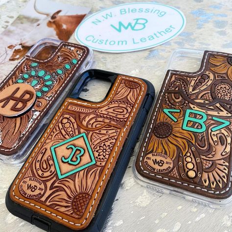 Tooled Phone Case, Western Leather Work, Leather Phone Case Pattern, Tooled Leather, Custom Leather Phone Case, Leather Phone Case Western, Tooled Leather Phone Case, Western Bags Purses, Leather Cell Phone Cases