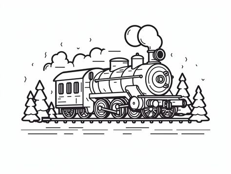 illustration of Colorful Christmas train Train Coloring Pages, Train Drawing, Mandala Turtle, Train Art, Alphabet Flashcards, Christmas Train, Colorful Christmas, All Aboard, Fantasy Fairy