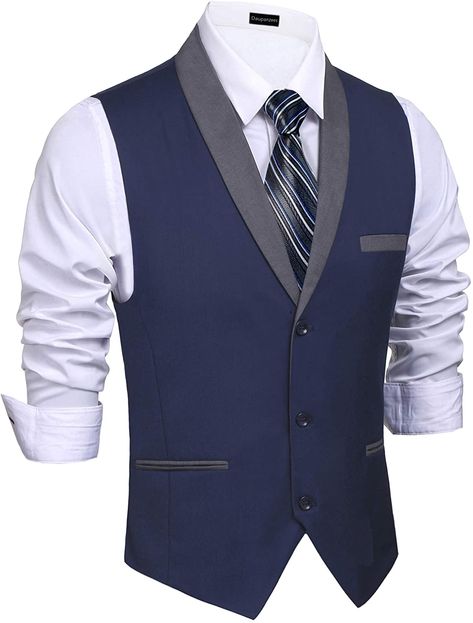 Daupanzees Mens Waistcoat Design Dress Suit Layered Slim Fit Herringbone Groom Plus Size British Style Separate Vest (Navy Blue XXL): Amazon.com.au: Fashion Ring Band Styles, Engagement Ring Band Styles, Waist Coat Men, Suits For Prom, Waistcoat Design, Blue Waistcoat, Mens Formal Vest, Waistcoat Designs, Formal Vest