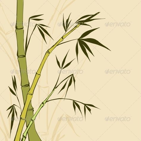 Bamboo Painting Bamboo Illustration, Bamboo Drawing, Bamboo Painting, Leaf Print Art, Bamboo Art, Bamboo Tree, Bamboo Leaves, Asian Design, Water Colors