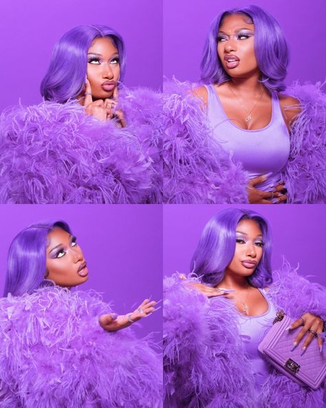 Black Barbie Aesthetic, Black Celebrity News, Hair Bundle Deals, Thee Stallion, Purple Birthday, Glam Photoshoot, Cool Makeup Looks, Photoshoot Themes, Human Hair Bundles