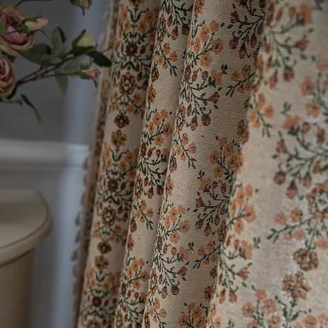 Amazon.com: Floral Farmhouse Curtains Closet Semi-Blackout Living Room Drapes 63 Inch Length Cotton Linen Blend Short Bohemian Window Curtain Panels with Tassel Beige Rod Pocket Bedroom Drapes, 1 Panel : Home & Kitchen Bohemian Bedroom Curtains, Pattern Drapes For Living Room, Farmhouse Floral Curtains, Vintage Farmhouse Curtains, Cozy Living Room Curtain Ideas, Cottage Core Curtain Ideas, Amazon Linen Curtains, Curtains Living Room Farmhouse, Blinds And Curtains Together Living Room