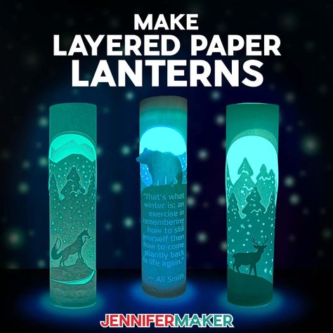 Can You Do Sublimation On Wood? 5 Methods That Work! - Jennifer Maker Cricut Paper Lantern Free, Christmas Luminaries Diy Paper, Paper Lantern Cricut, Cricut Paper Lantern, Paper Lantern Template Free Printable, Cricut Lantern Ideas, Cricut Luminaries, Layered Paper Crafts, Diy Lanterns For Kids