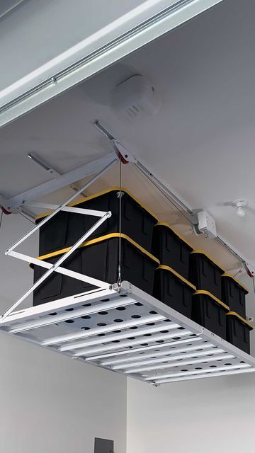 Ceiling Storage & More on Instagram: "Retractable Garage Storage. ⏬ Order on our website! 🇺🇸" Garage Ceiling Storage, Garage Ceiling, Converted Garage, Garage Storage Systems, Ceiling Storage, Garage Interior, Garage Design, Garage Organization, Garage Storage