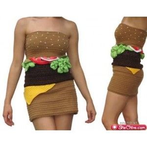 A Krabby Patty Dress Hamburger Costume, Most Creative Halloween Costumes, Kentucky Fried Chicken, Crazy Dresses, Homemade Halloween Costumes, Homemade Halloween, Pizza Hut, Creative Halloween Costumes, Adult Halloween Costumes