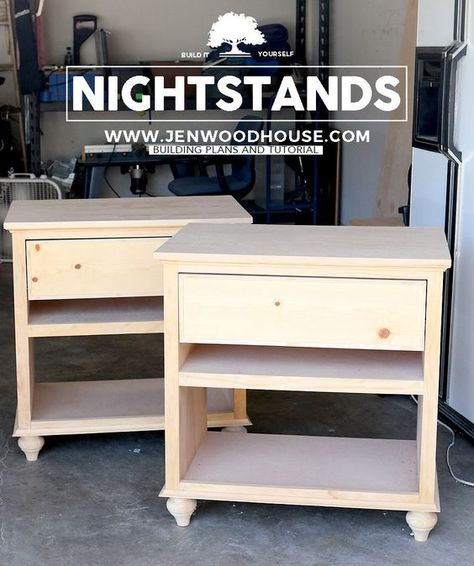 Jen Woodhouse, Murphy Bed Plans, Diy Nightstand, Woodworking Plans Diy, Diy Holz, Night Stands, Wood Plans, Design Industrial, Woodworking Furniture