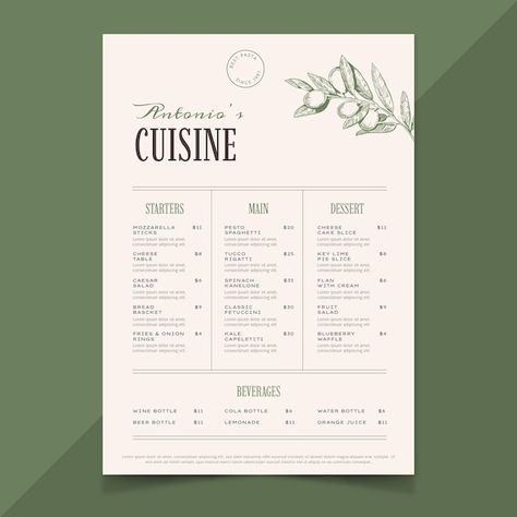 Luxury Menu Design, Healthy Food Restaurant, Menu Sans Gluten, Healthy Restaurant Food, Menu Design Inspiration, Cafe Menu Design, Dessert Restaurants, Recipe Book Templates, Restaurant Poster