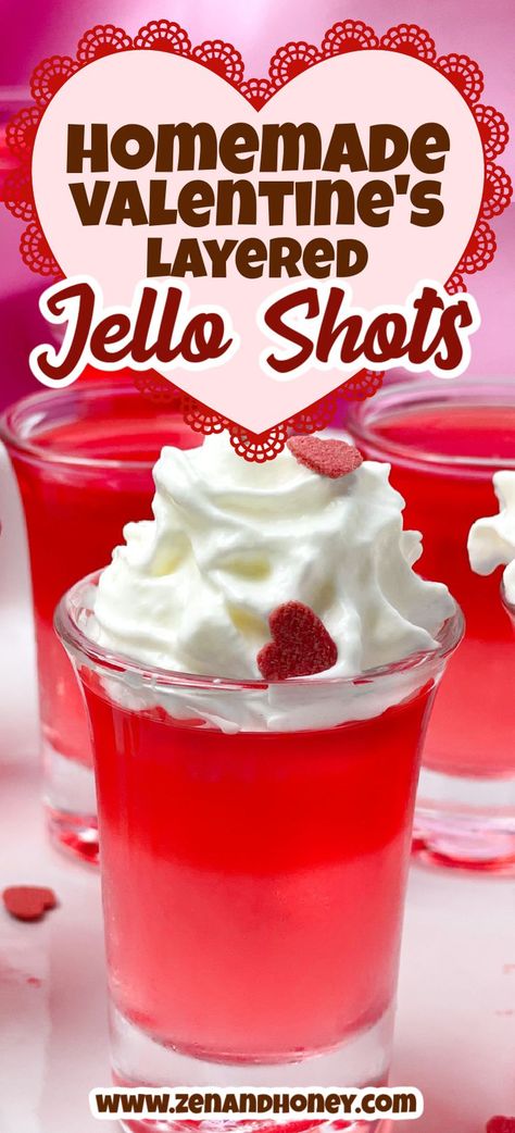 This Valentine’s Day Jello Shots Recipe creates the ultimate boozy treat for your Valentine’s Day party, brunch or date. The cute pink and red are so beautiful and perfect for gifts. If you’ve been looking for a fun and creative recipe for Valentine’s day, you should give these a try! It’s an adult-only treat, but it’s worth the effort to make them, since they look as tiny, little love letters, in a boozy shot Brunch Gift Ideas, Strawberry Jello Shots, Jello Shots Recipe, Girls Night Drinks, Valentines Party Food, Valentine Drinks, Valentines Brunch, Christmas Jello Shots, Jello Shot Recipes