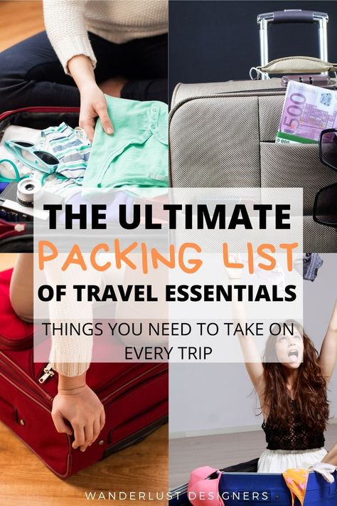 Travel Packing Essentials, Pack List, Pack For Travel, Things To Pack, Travel Packing Checklist, Packing Essentials List, Ultimate Packing List, Packing Essentials, Packing List For Vacation