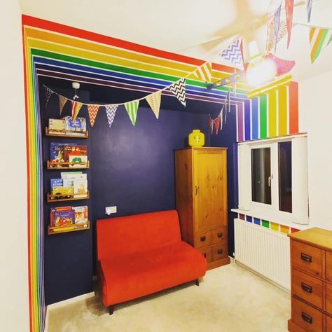 Twin Playroom, Boys Rainbow Bedroom, Rainbow Boys Room, Rainbow Room Kids, Rainbow Bedroom, Big Boy Bedrooms, Kids Bedroom Designs, Rainbow Room, Kids Bedroom Design