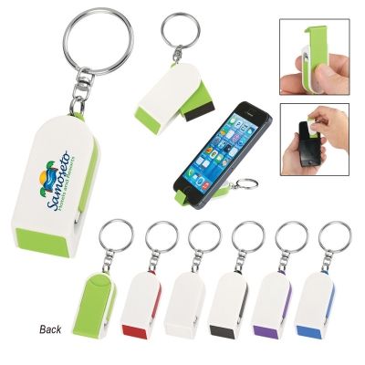 #189 Phone Stand And Screen Cleaner Combo Keychain Tradeshow Giveaways, Desk Phone Holder, Merchandising Ideas, Trade Show Giveaways, Screen Cleaner, Iphone Stand, Phone Hacks, Iphone Phone, Custom Phone