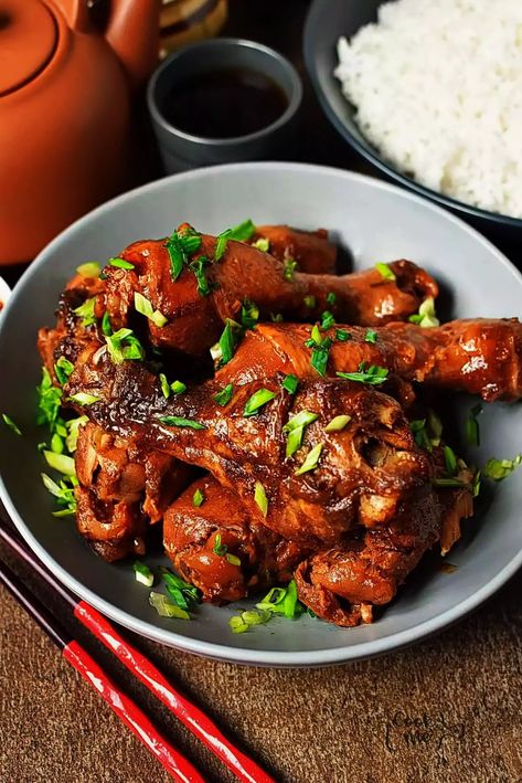 Hoisin and Honey Slow-Cooker Chicken Drumsticks Recipe - Cook.me Recipes Drumsticks In Crockpot, Chicken Leg Slow Cooker, Crock Pot Drumsticks, Chicken Drumsticks Recipe, Drumsticks Recipe, Chicken Drumstick, Chicken Drumstick Recipes, Duck Sauce, Chinese Chicken