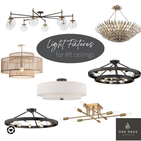 Light Fixtures For Short Ceilings, Low Profile Living Room Chandelier, Short Chandeliers Light Fixtures, 8 Ft Ceiling Lighting, Living Room Lighting For Low Ceilings, Living Room Light Low Ceiling, Low Ceiling Chandelier Living Room, Light Fixtures For Small Kitchen, 8 Ft Ceilings Ideas Living Room