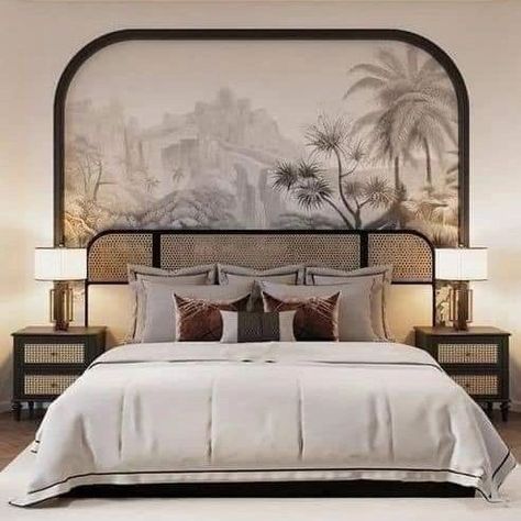 Indochine Style, Double Bed Designs, Classical House, Hotel Room Design, Bed Design Modern, Wall Designs, Bedroom Bed Design, Bad Design, Hilton Hotel