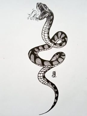 Snake Knife, Traditional Blackwork, Dragon Tattoo Drawing, Cobra Tattoo, Tattoo Snake, Snake Drawing, Snake Tattoo Design, Muster Tattoos, Flash Tattoo Designs