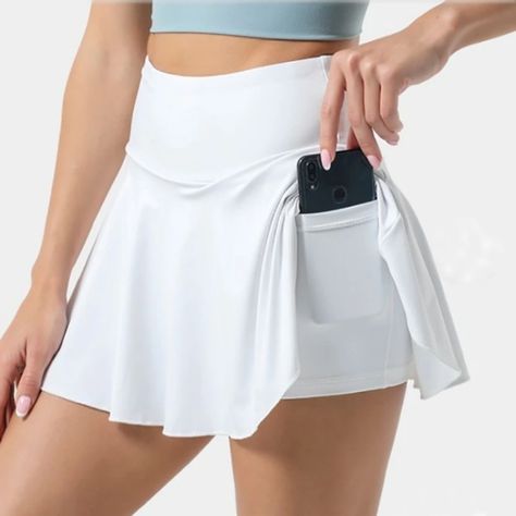 White tennis skirt outfit