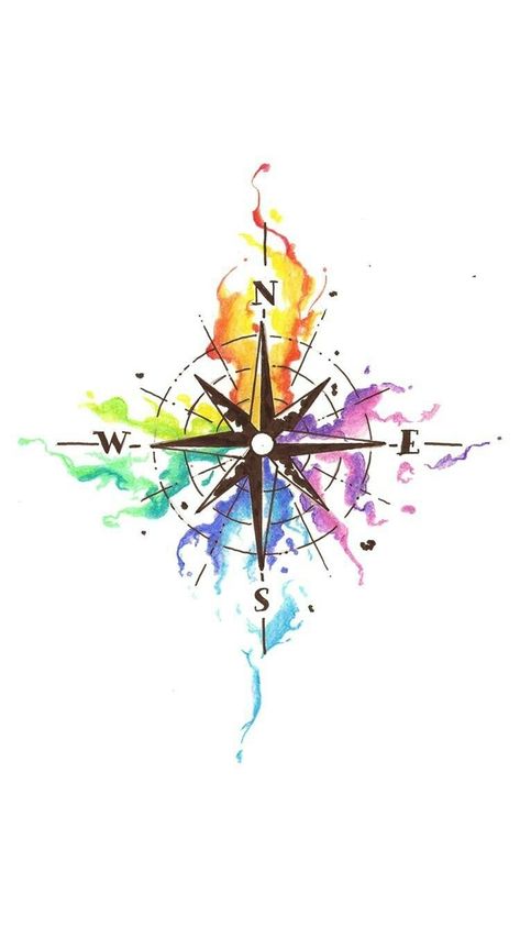 Compass Painting, Compass Watercolor, Watercolor Compass Tattoo, Akvarel Illustration, Compass Art, Watercolor Travel, A Compass, Watercolor Paintings Easy, Easy Watercolor