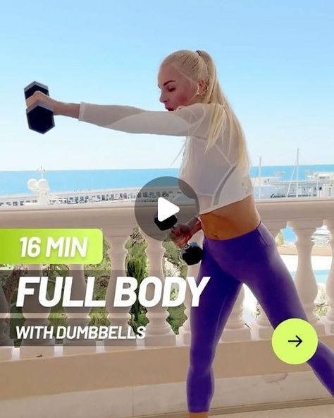 Full Body Workout With Weights, Intense Full Body Workout, Weights At Home, Workout With Weights, Body Fitness, Body Workout, Fitness Workout, Full Body Workout, Full Body