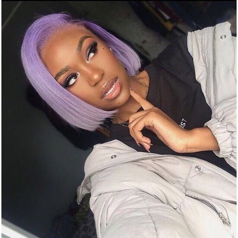 Colourful virgin bobs - www.joseideluxehair.com 🇬🇧 - - ❤Worldwide shipping🇬🇧 - - #hairvariety #hairideas #weavehairstyles #lacefrontwigs #sleekhair #londonhair #wigsforsale #dyedhair #dyedgirls #hairofinstagram #purplehair #hairstyle # Lavender Bob, Bob Cut Wigs, Human Virgin Hair, Hair Laid, Trending Haircuts, Colored Hair, Front Lace Wigs Human Hair, Bob Wig, Brazilian Human Hair