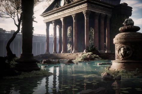 Rome Concept Art, Unreal Engine Environment, Ancient Rome Architecture, Fantasy City, Unreal Engine, 3d Modelling, Ancient Ruins, Digital Art Tutorial, Ancient Rome