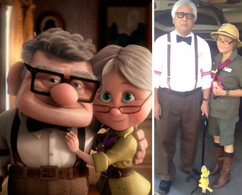 Ellie Fredricksen Costume, Up Ellie And Carl Costume, Carl Ellie Costume, Carl And Ellie Costume Old, Ellie And Carl Costume Couple, Carl From Up, Ellie From Up Costume, Up Couple Costume Carl And Ellie, Up Movie Costume Ideas