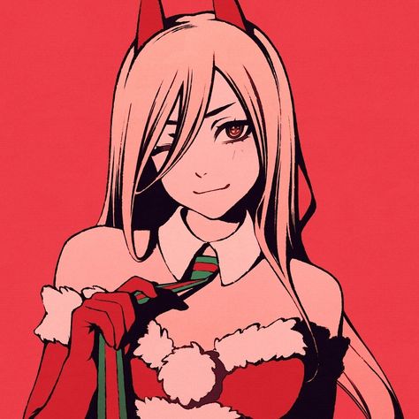 Power Halloween Icon, Power Christmas Icon, Makima Christmas Pfp, Power Christmas Pfp, Power Chainsaw Man Christmas, Christmas Pfp Discord, Chainsaw Man Christmas Pfp, Anime Christmas Icons Aesthetic, Anime Christmas Gif