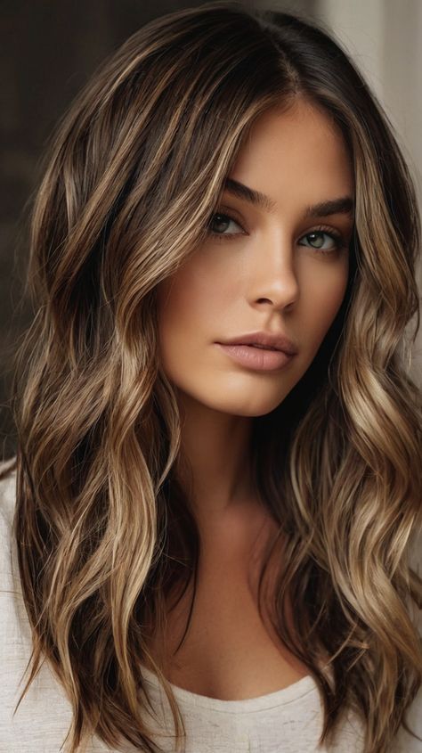 Best Transformations for Bronde Blend with Dark Brown Hair with Blonde Ideas 👑 Brunette Hair With Pops Of Blonde, Dark Brown Transition To Blonde, Brown Hair With Light Brown Face Framing Highlights, Light Brunette Hair Blue Eyes, Blond Highlights In Dark Brown Hair, Dark Hair And Highlights Brunettes, Frosted Highlights On Dark Hair, Dark Features Blonde Hair, Blond Hair With Dark Highlights