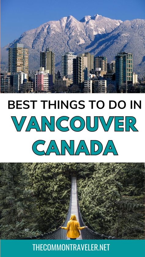 Planning your Vancouver getaway? Check out this ultimate guide featuring the top 21 things to do in Vancouver! From family-friendly adventures with kids or teens to unique experiences during fall or winter, this list has something for everyone. Dive into Canada’s vibrant city life, enjoy BC's stunning nature, or explore cultural gems. Whether you're visiting in November or another season, these activities will make your trip unforgettable! Best Places To Travel In Canada, Trip To Vancouver Canada, Visit Vancouver Canada, Things To Do In Vancouver Canada Summer, 2 Days In Vancouver, Where To Stay In Vancouver Bc, Vancouver To Do, What To Do In Vancouver Canada, Things To Do In Vancouver Canada