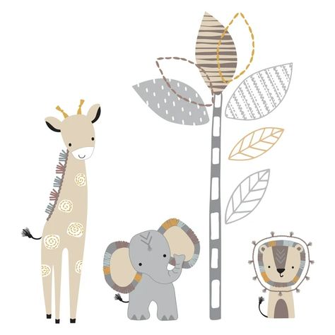 Jungle Safari Wall Decals Safari Baby Blanket, Baby Jungle Animals, Baby Wall Decor, Lambs & Ivy, Baby Crib Bedding Sets, Giraffe Nursery, Crib Skirt, Baby Crib Bedding, Baby Room Design